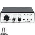 Rodyweil RO-04 Mic Preamp, 0~72db Adjustable Gain Boost,-120db EIN Ultra Low Noise, Studio Grade Performance with Hi-Z, 48V, HPF, Phase for Instrument