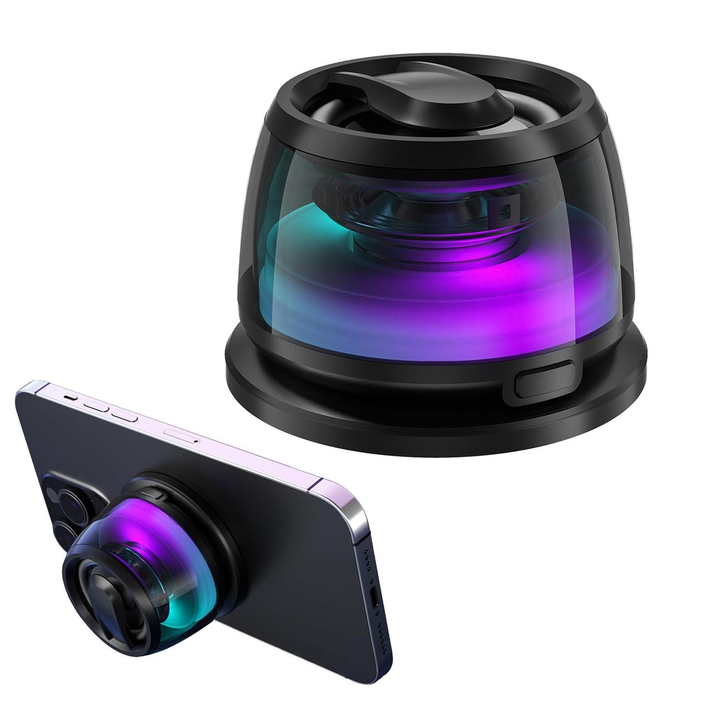 EGBULL Magnetic Multifunction Bluetooth Speaker with 3D Surround Sound, TWS Pairing, Portable Wireless, RGB Lighting, Strong Magnetic Base, Phone