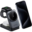 Upgraded Foldable Wireless Charger for iPhone,Travel Magnetic Charger Stand with Nightlight 3-in-1 Wireless Charging Station Compatible with Mag-Safe