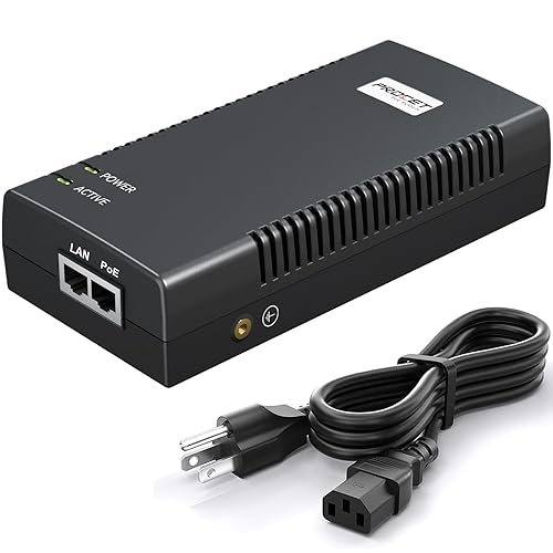 PROCET Gigabit PoE Iniector 90W PoE++ Power Injector with 6KV Surge Protector for HD PTZ AI Camera, CCTV Camera, Gate Hub, Wireless AP, Base Station