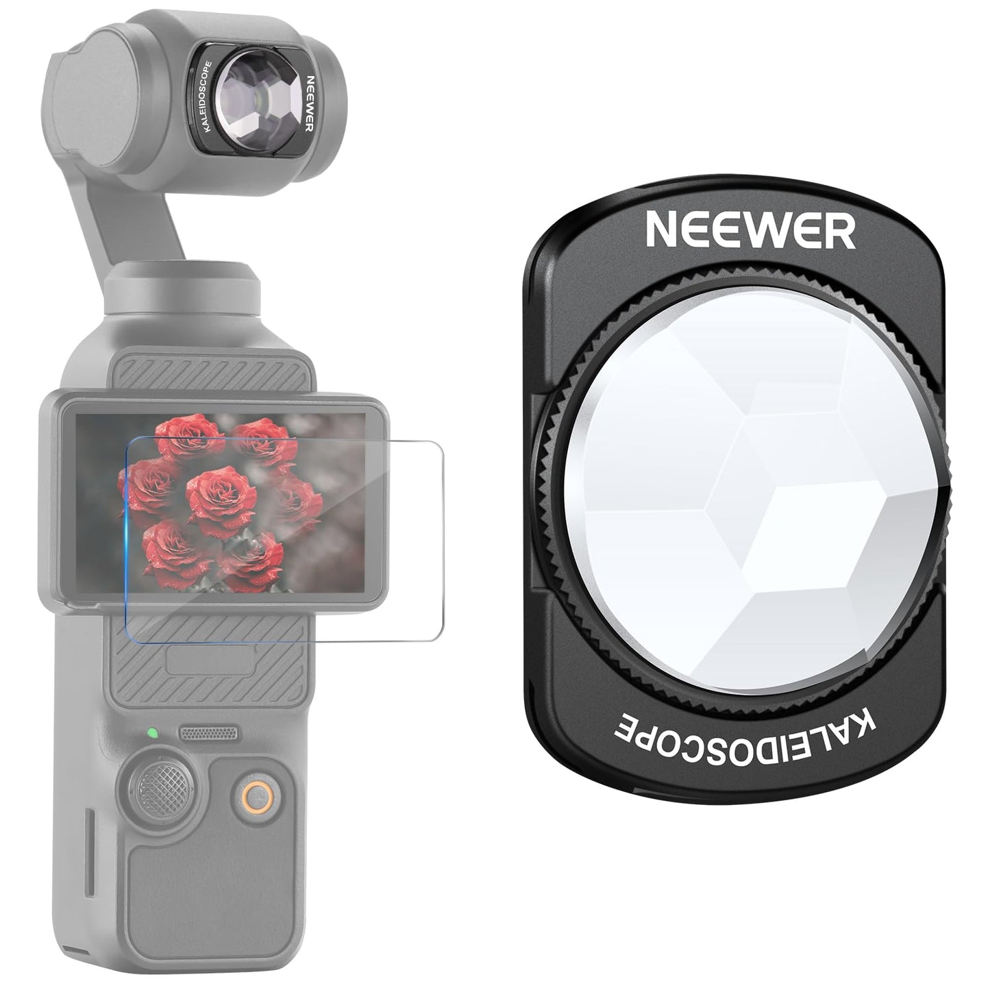 NEEWER Kaleidoscope Prism Filter Compatible with DJI Osmo Pocket 3 Creator Combo Accessories, Magnetic Multicoated HD Optical Glass Gimbal Camera Lens