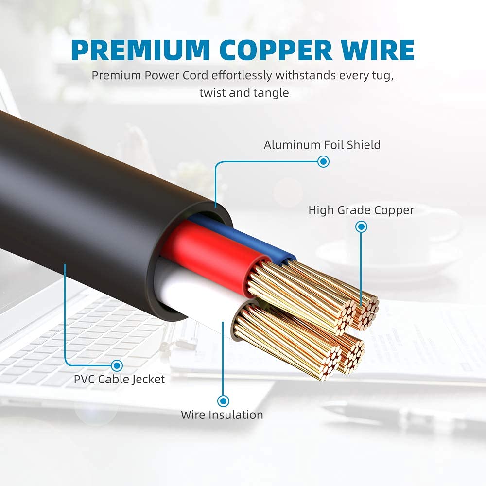 Powseed 10 Ft Power Cord 19V AC Adapter for LG Electronics 19" 20" 22" 23" 24" 27" 29" 32" 34" LCD LED Monitor Widescreen HDTV Flatron IPS236V…