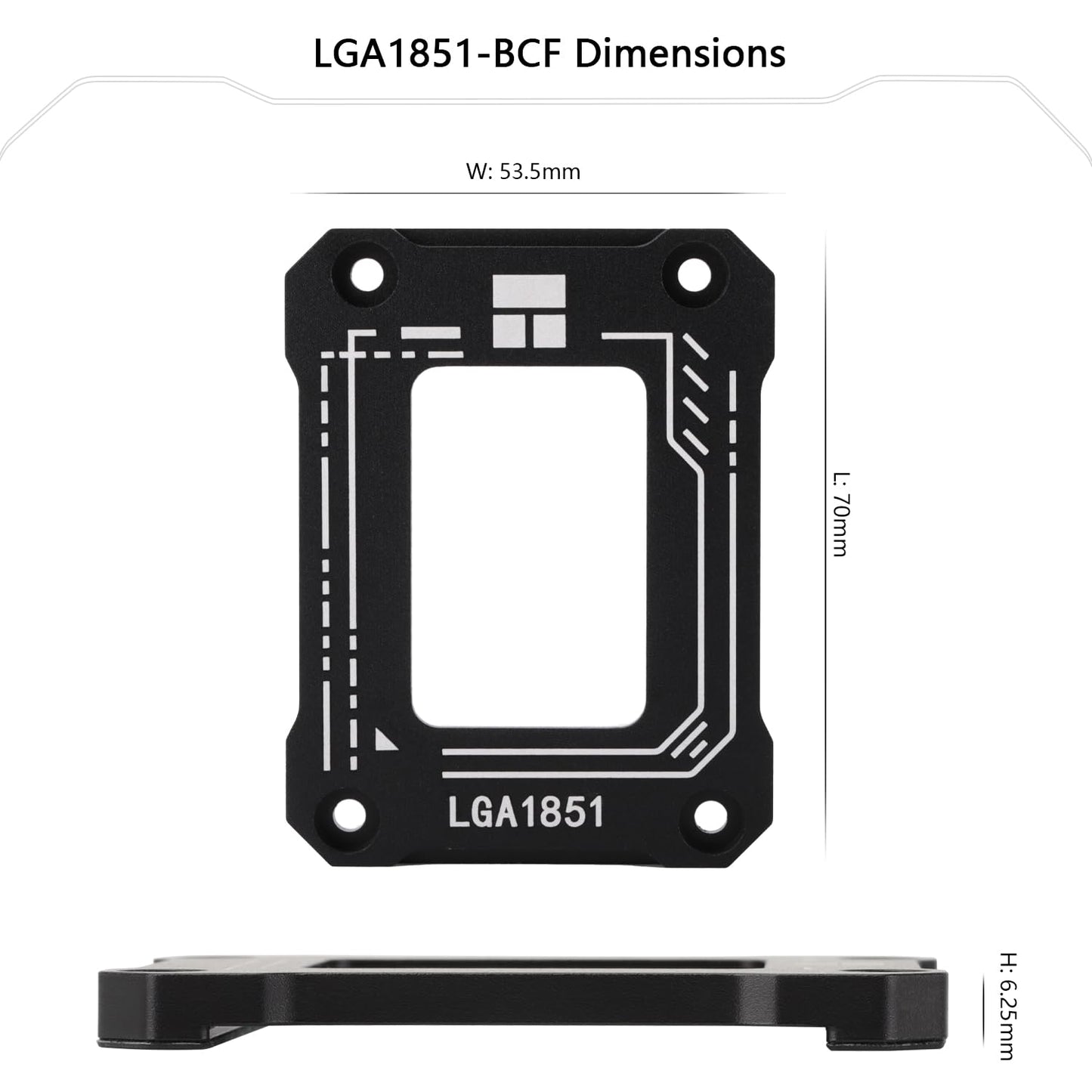 Thermalright Lga1851 BCF Black CPU Curved Pressure Plate,Specially Designed to Support Ultra 200s Series CPUs,Multiple Installations Will not Wear