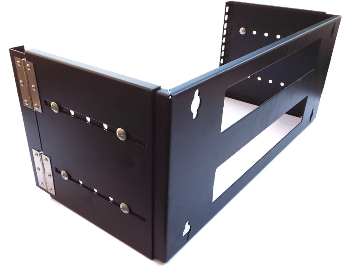 CNAweb 4U 19-Inch Hinged Extendable Wall Mount Bracket Network Equipment Rack - Black