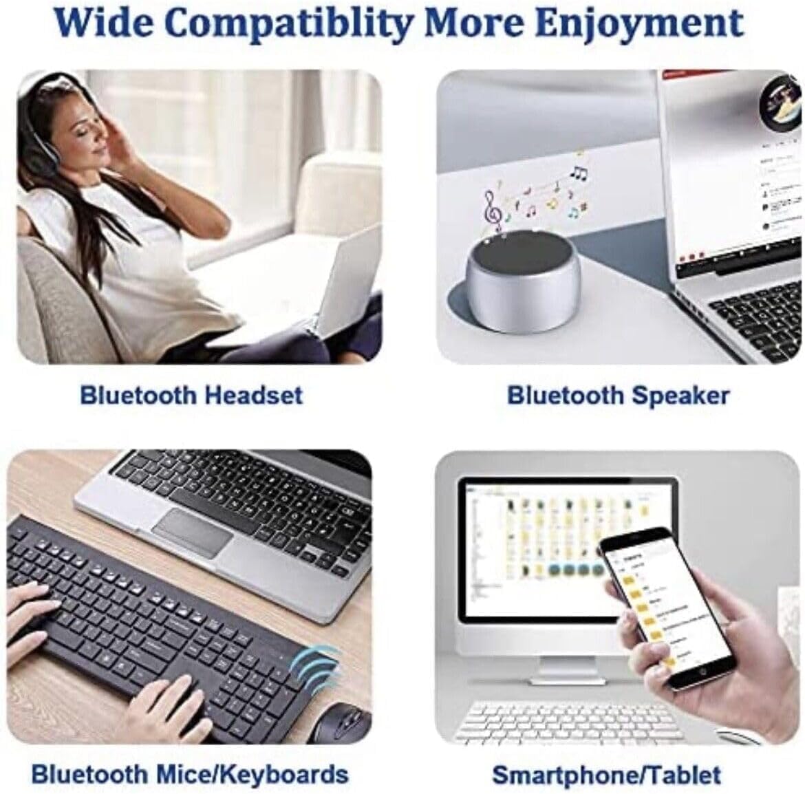 Bluetooth USB Dongle Stick, Bluetooth Adapter 5.0 Receiver Audio Aux Transmitter Wireless USB Receiver for Keyboard, PC, Mobile