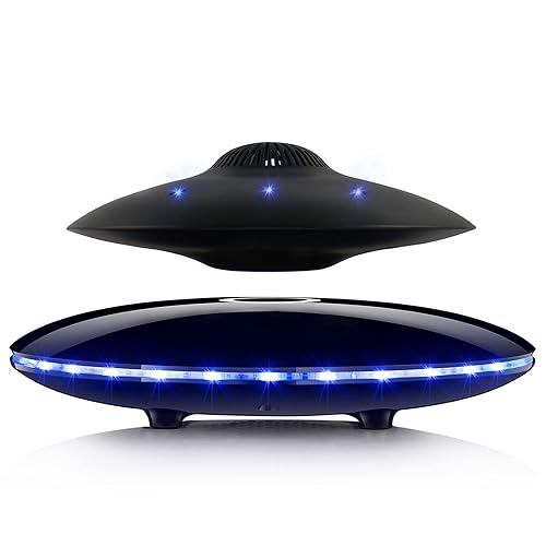 RUIXINDA Magnetic Levitating Bluetooth Speaker, Levitating UFO Speakers with LED Lights, 360 Degree Rotation,Wireless Floating Speakers for Home