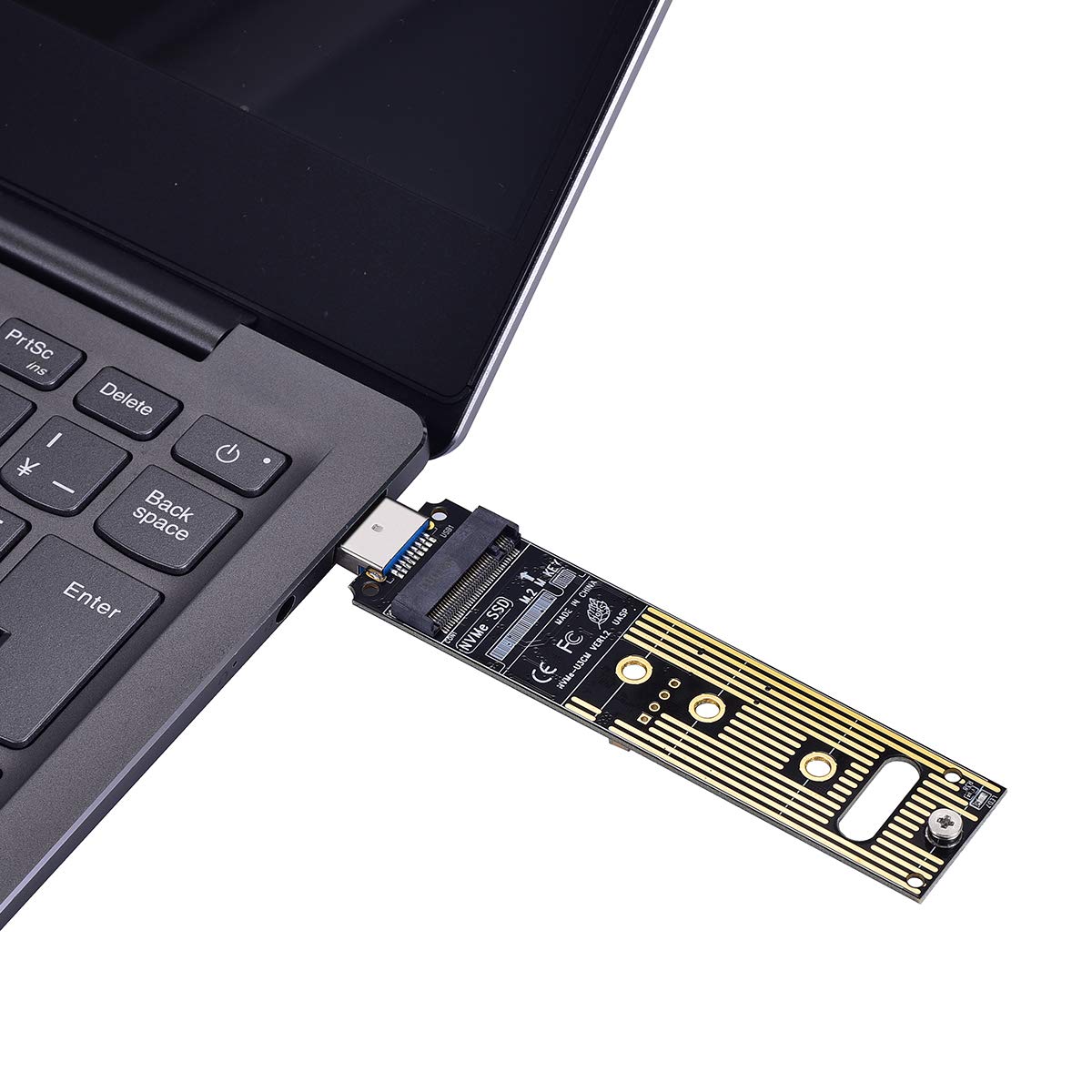 M.2 NVME USB 3.1 Adapter, M-Key M.2 NVME to USB Card Reader USB 3.1 Gen 2 Bridge Chip with 10 Gbps High Performance, Compatible with Samsung
