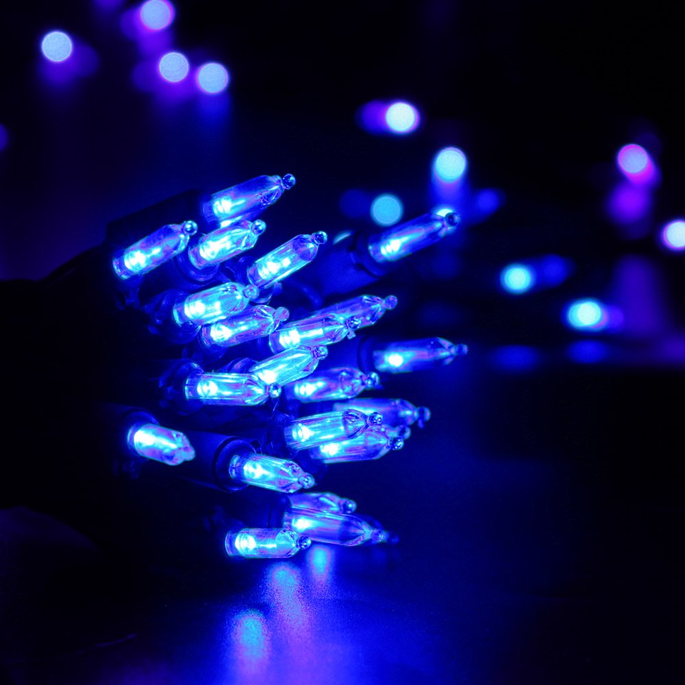 Brizled Blue Christmas Lights, 33ft 100 LED Christmas String Lights, 120V UL Certified Plug-in Xmas Tree Light Connectable Mini Xmas Light Waterproof
