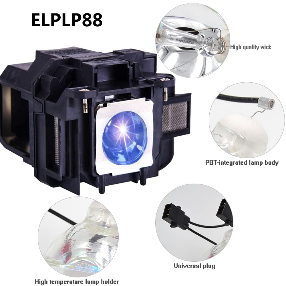 SunnyPro V13H010L88 ELPLP88 Replacement Projector Lamp Compatible with Epson Powerlite Home Cinema 2040 1040 2045 740HD 640 EX3240 EX7240 EX9200