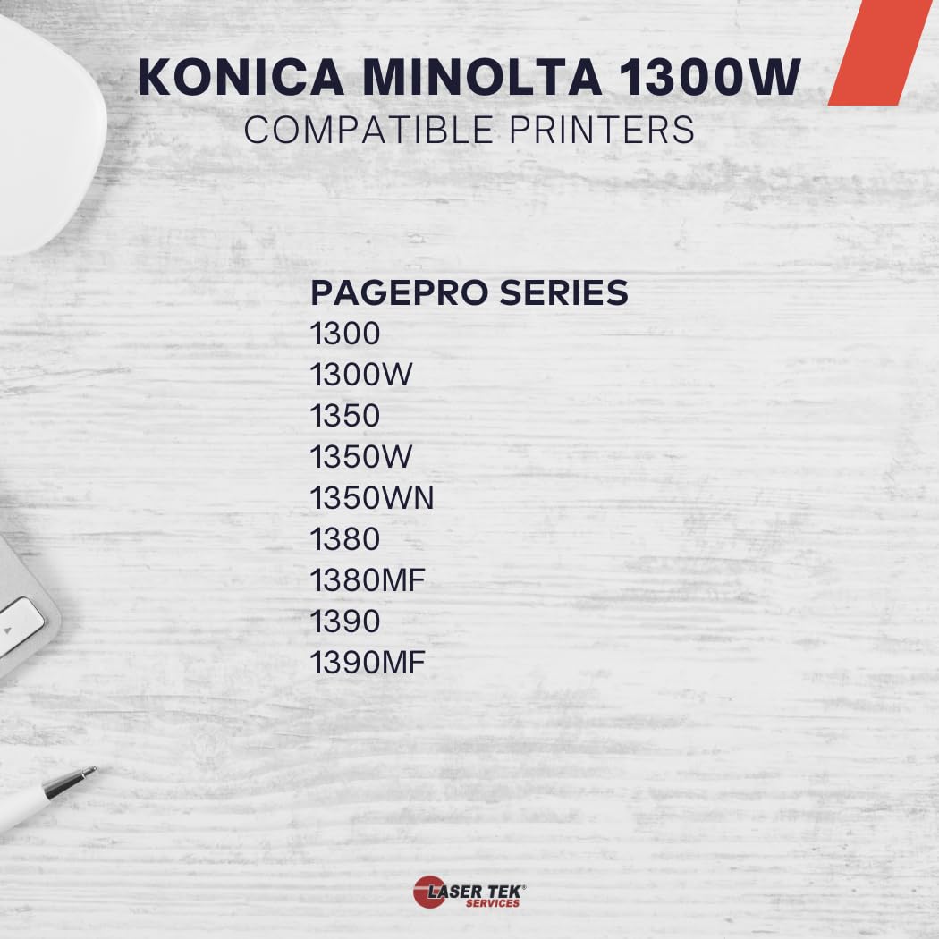 Laser Tek Services Compatible 1300W Toner Refill Kit - Refills Konica Minolta 1710567-001 Toner Cartridges - Works with PagePro 1300, 1300W, 1350