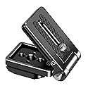 Foldable Camera L Bracket,Tripod Quick Release Plate, Aluminum Vertical Horizontal Switching Mount with Arca Swiss 1/4" & 3/8" Threaded for DSLR