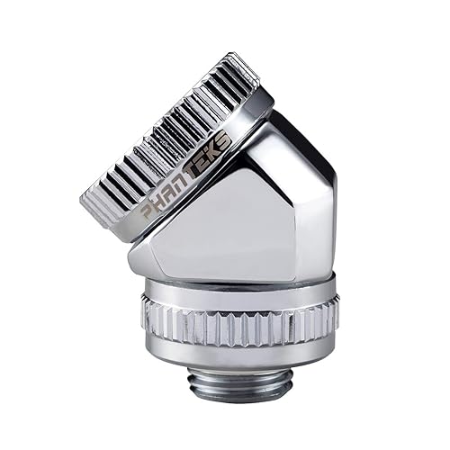 Phanteks 16mm Hard Tube Rotary Fitting 45 Chrome Cooling PH-RA45_CR16