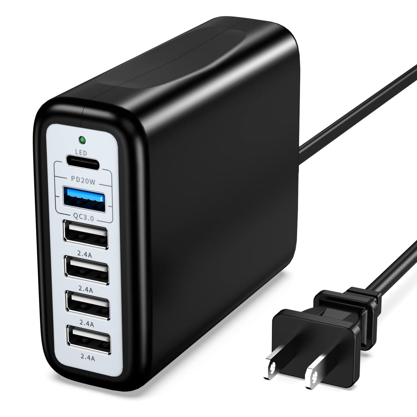 USB C Charging Station Fast Wall Charger USBC Charging Power Hub for Multiple Device Desktop Charge Block 6 Ports Pd3.0 Rapid Strip Adapter Compatible