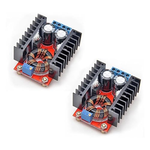 Gowoops 2PCS 150W DC-DC 10-32V to 12-35V Step Up Boost Converter Module Adjustable Power Voltage