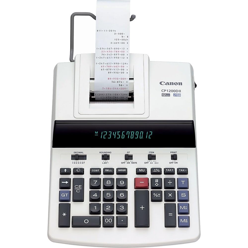 Canon CP1200DII 12-Digit Desktop Printing Calculator