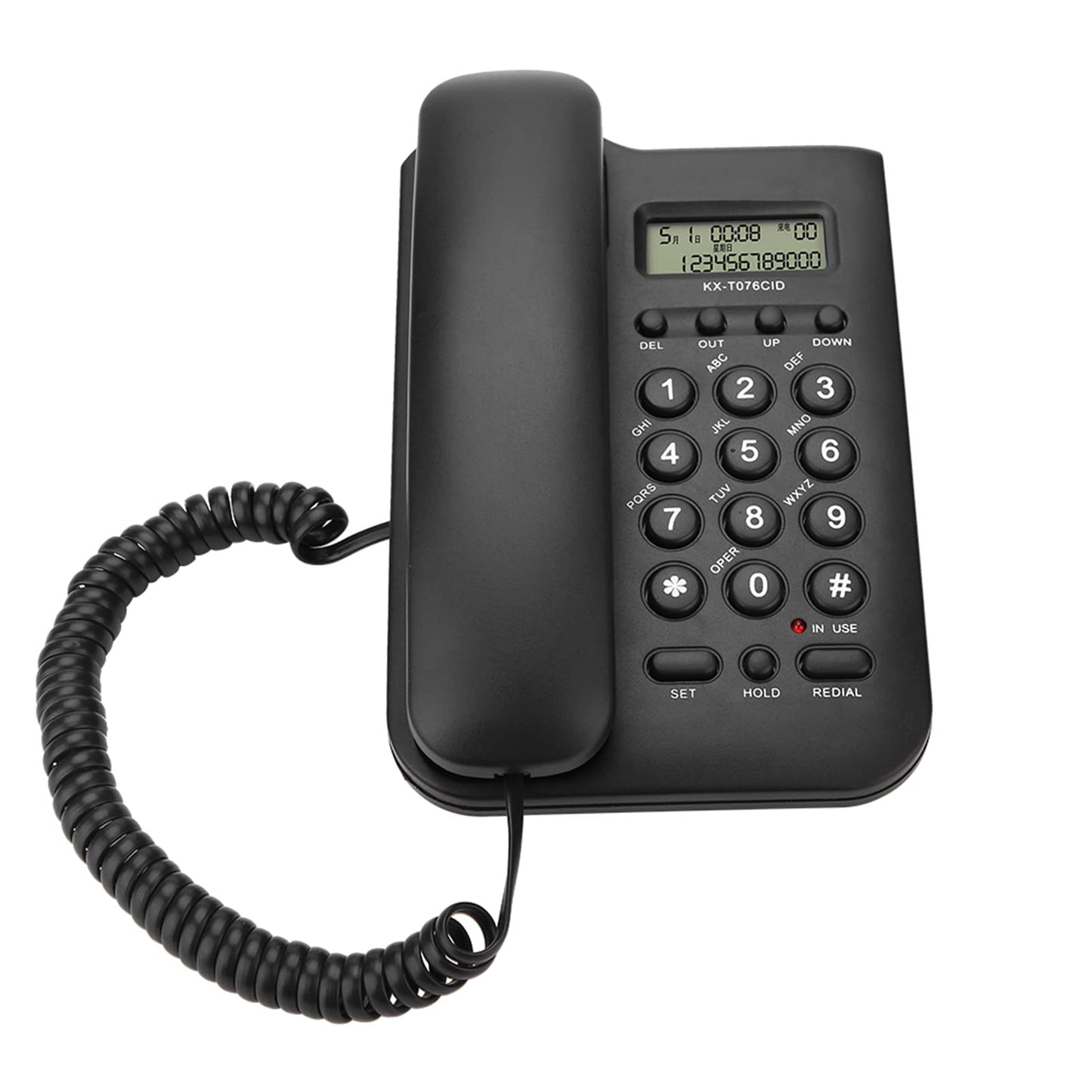 Eboxer Corded Landline Telephone with Caller ID, Analog Calls Display & Digital Screen, Corded Telephone Landline for Home Office, Black