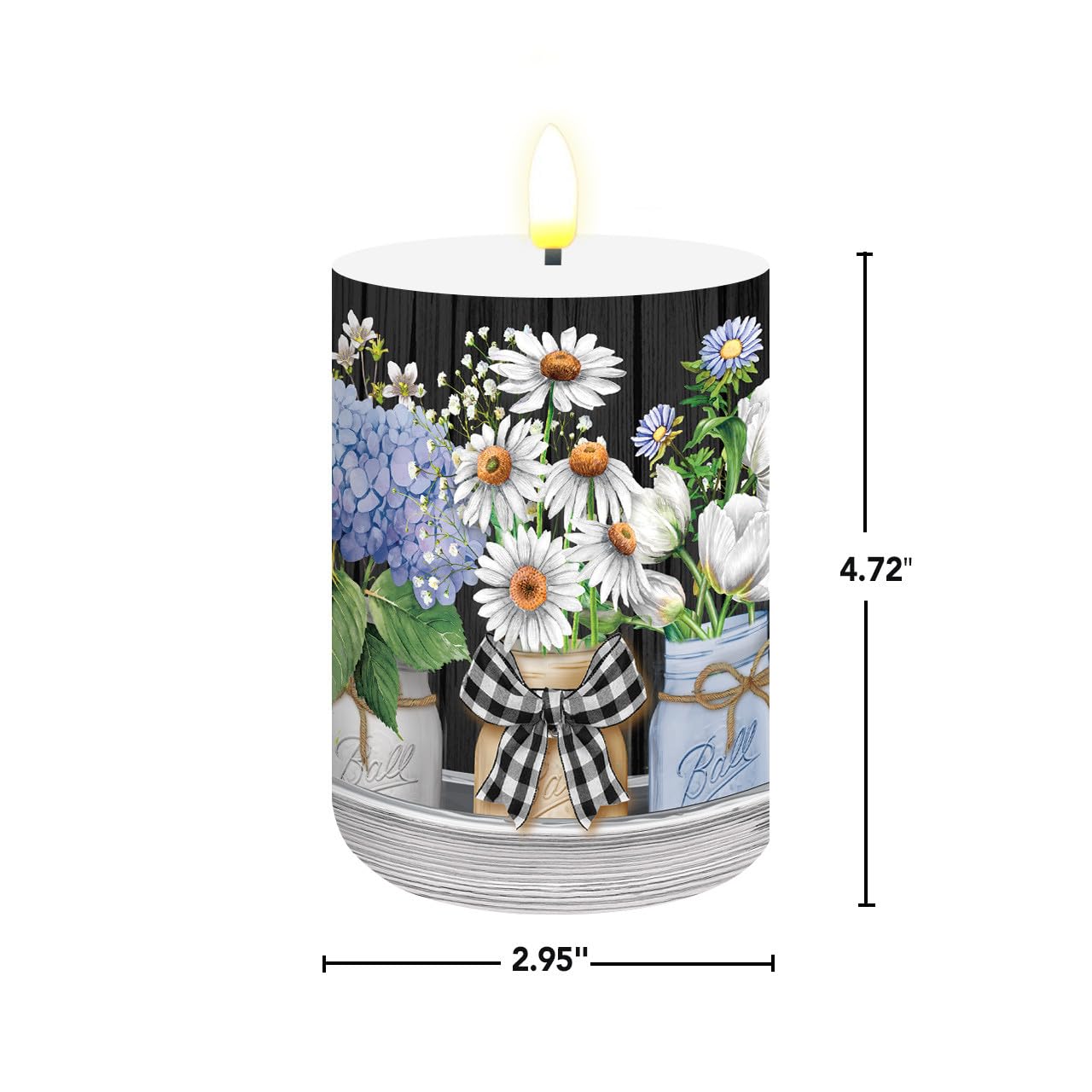 Briarwood Lane Spring Flameless Candle 6x3 Crated Mason Jars Flameless Candle with Timer for Spring