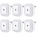 Uigos LED Night Light Lamp with Smart Sensor Dusk to Dawn Sensor, Daylight White, 0.5W Plug-in, 6-Pack