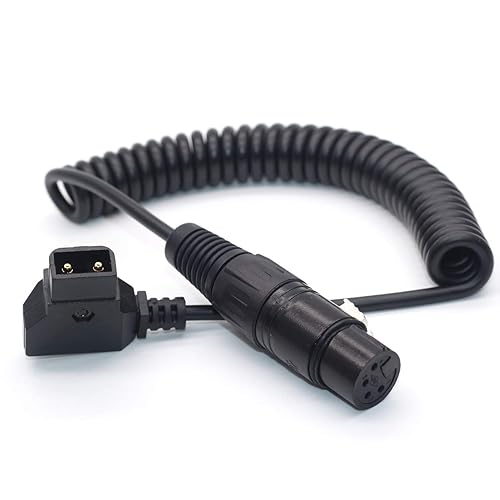 SZJELEN Dtap to XLR 4Pin Female Power Cable for Power Supply Battery Adapter DSLR Camcorder (Spring Line)
