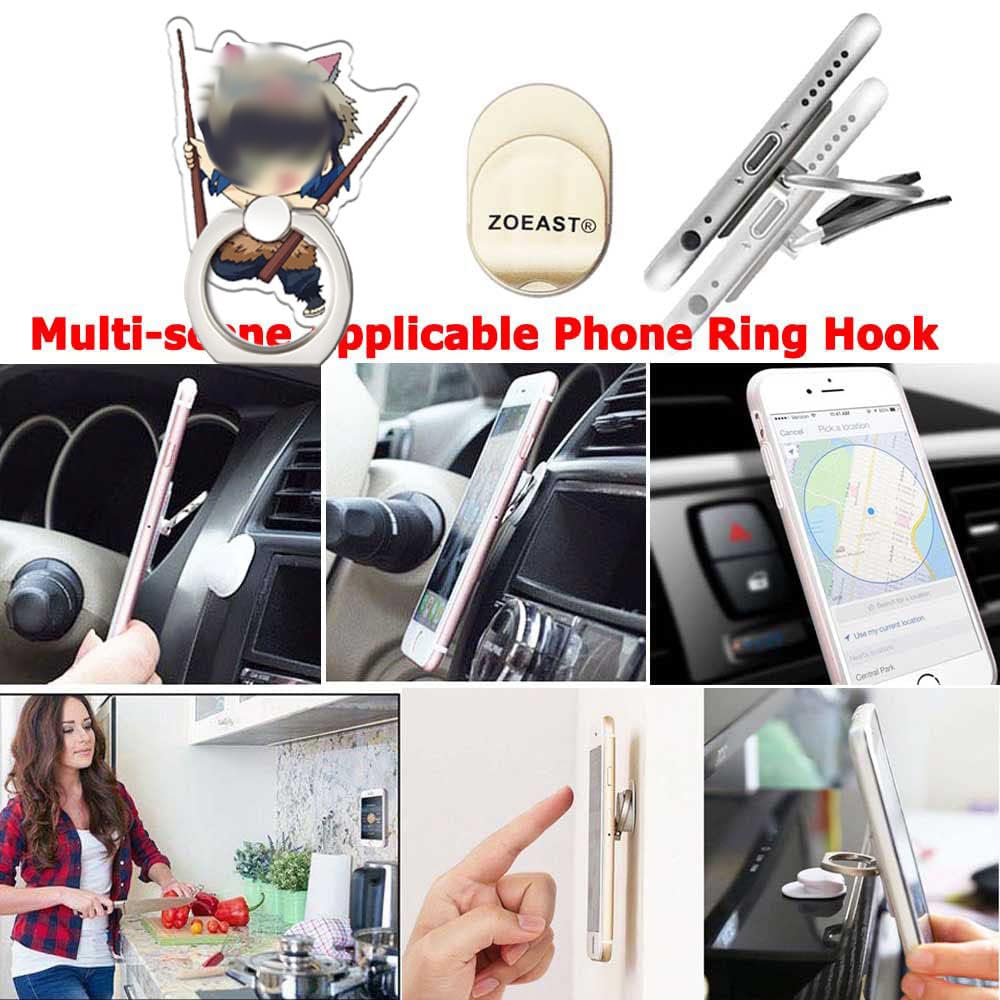 ZOEAST(TM) 3 Pack Cartoon Bounty Hunter Phone Ring Grip Universal 360° Adjustable Holder Car Desk Hook Stand Stent Mount Kickstand Compatible