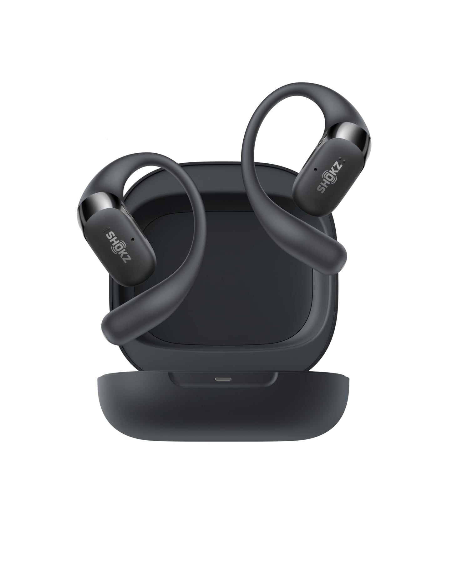 SHOKZ OpenFit 2 Open-Ear Headphones, True Wireless Bluetooth Earphones with Microphone, Black (Renewed)