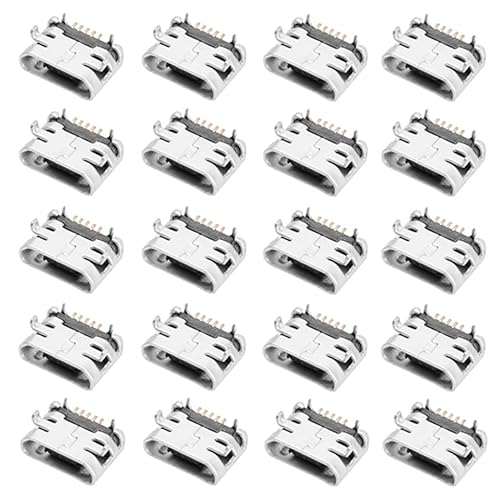 bnafes 20PCS USB Type B Standard Micro Port Female Solder Plug 5 Pin SMD SMT Jack Socket Connector