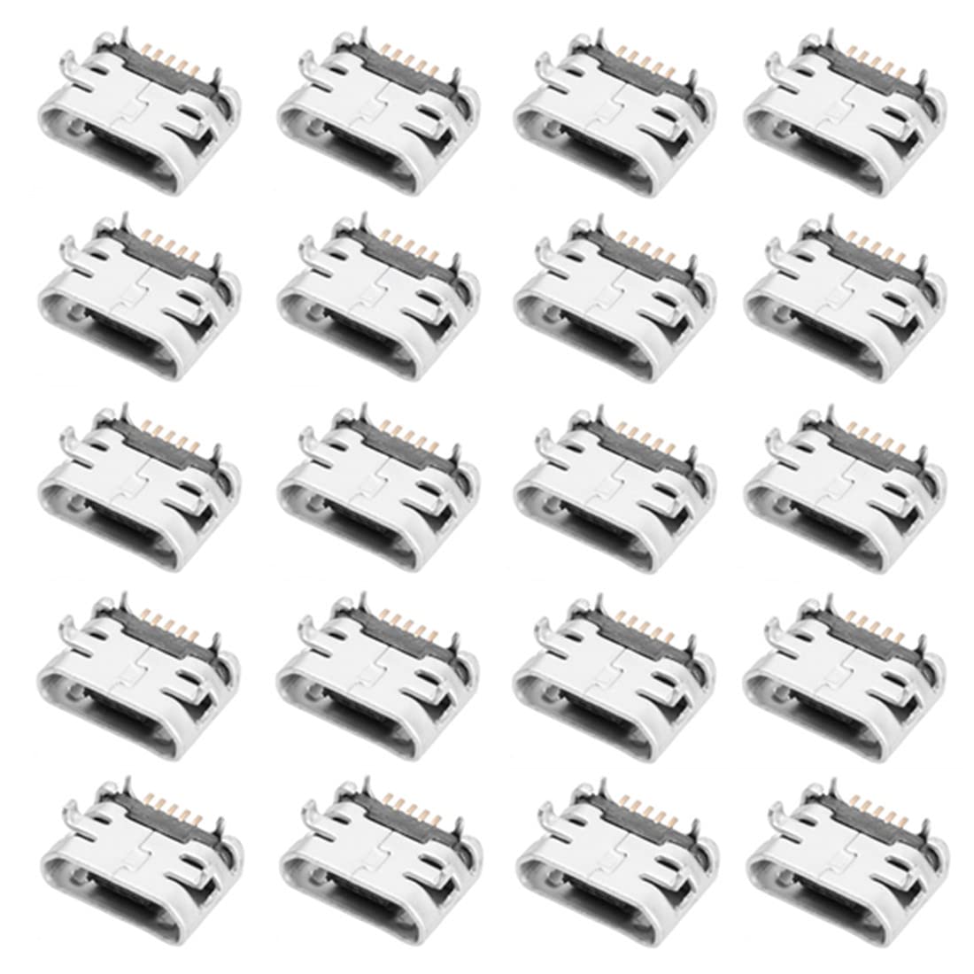bnafes 20PCS USB Type B Standard Micro Port Female Solder Plug 5 Pin SMD SMT Jack Socket Connector