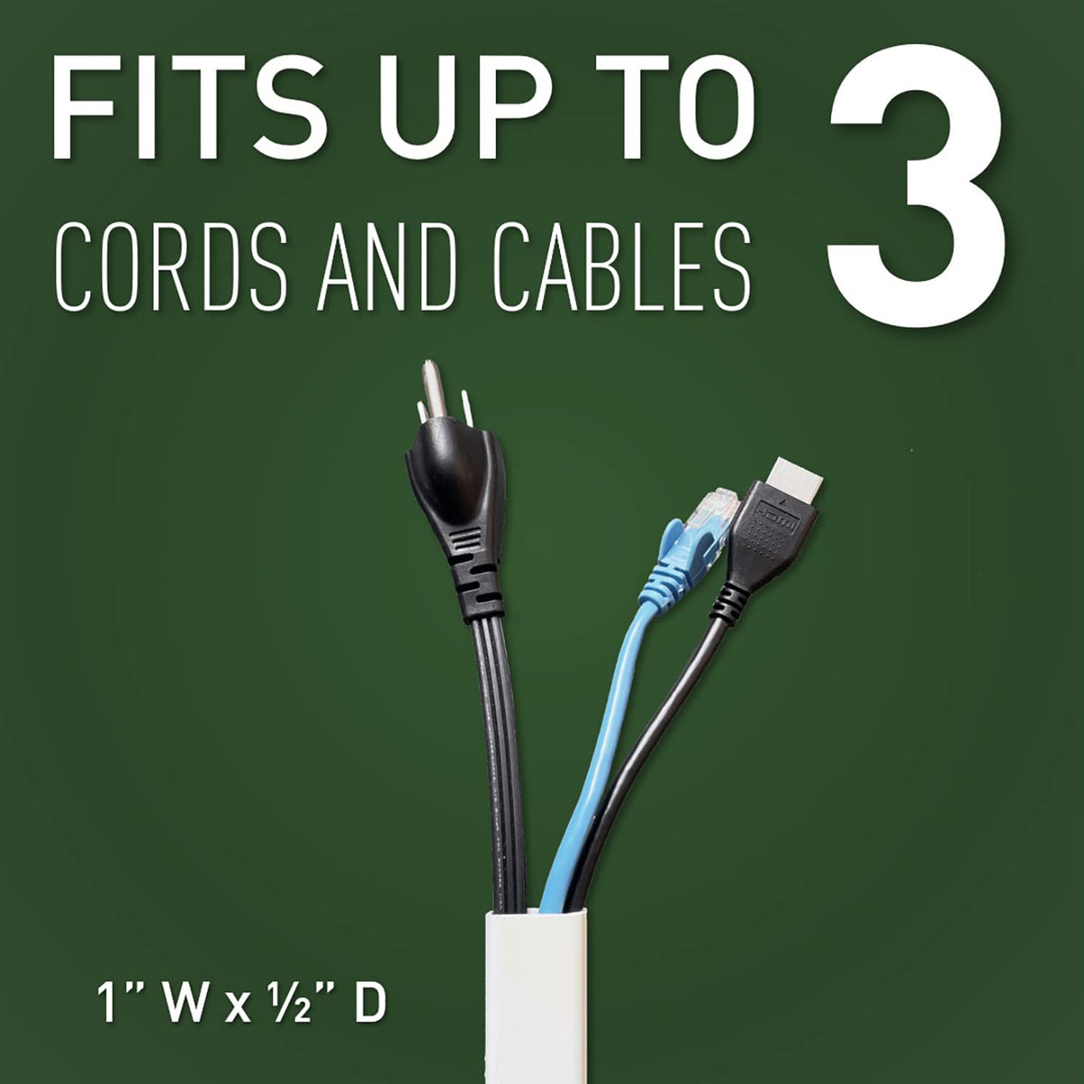 Legrand Wiremold Cable Management Kit, CordMate II, Cord Organizer and Hider, Cord Cover, Concealer, and Protector for Wall, Medium Capacity, CMK50