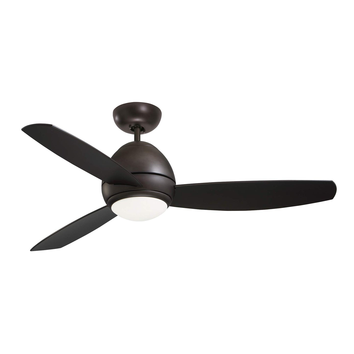 kathy ireland HOME Curva LED Outdoor Ceiling Fan with Light Kit, 52 Inch | Modern Fixture with 6-Speed Remote Control | Low Profile with Downrod