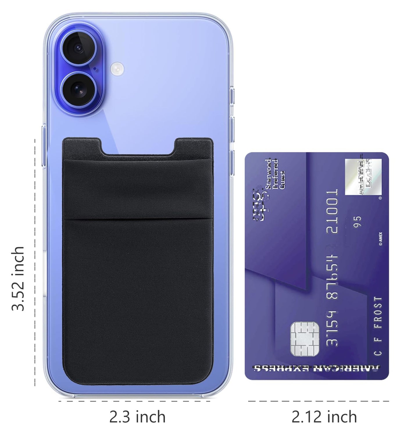 Hoblaze Phone Card Holder Stretchy Wallet Pocket Credit Card ID Case Pouch Sleeve Adhesive Sticker Compatible with iPhone Samsung Galaxy Android