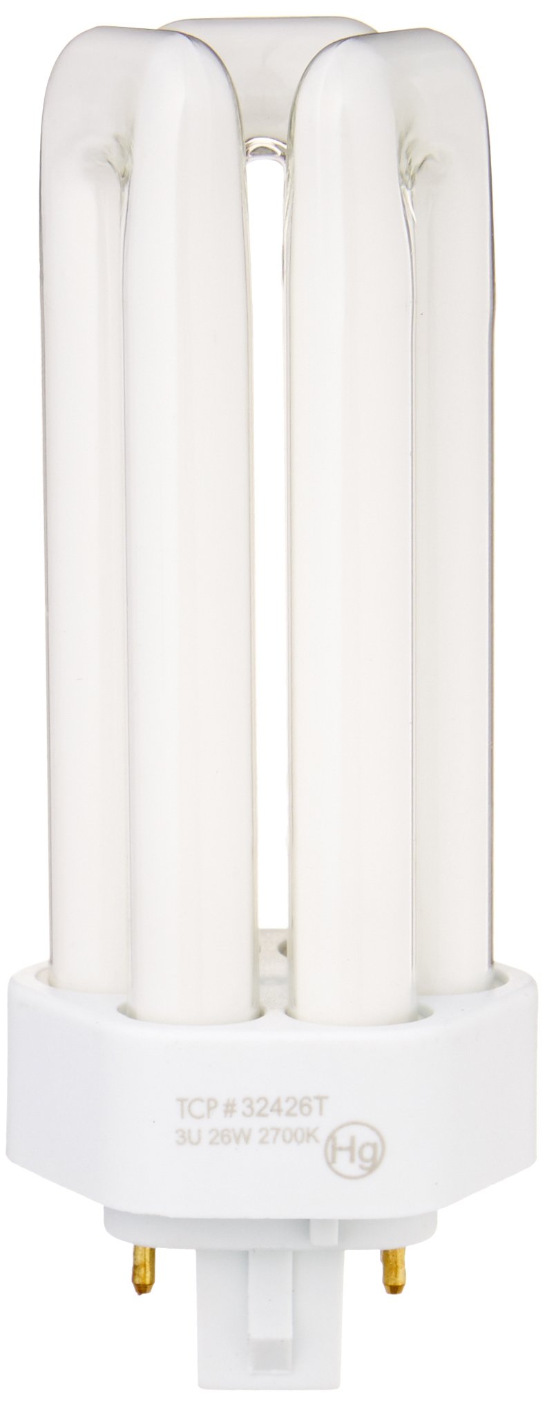 TCP Fluorescent Triple Tube PL Lamp - 26 Watt (1700 Lumens) Soft (2700K) 4-Pin (GX24q-3 base)