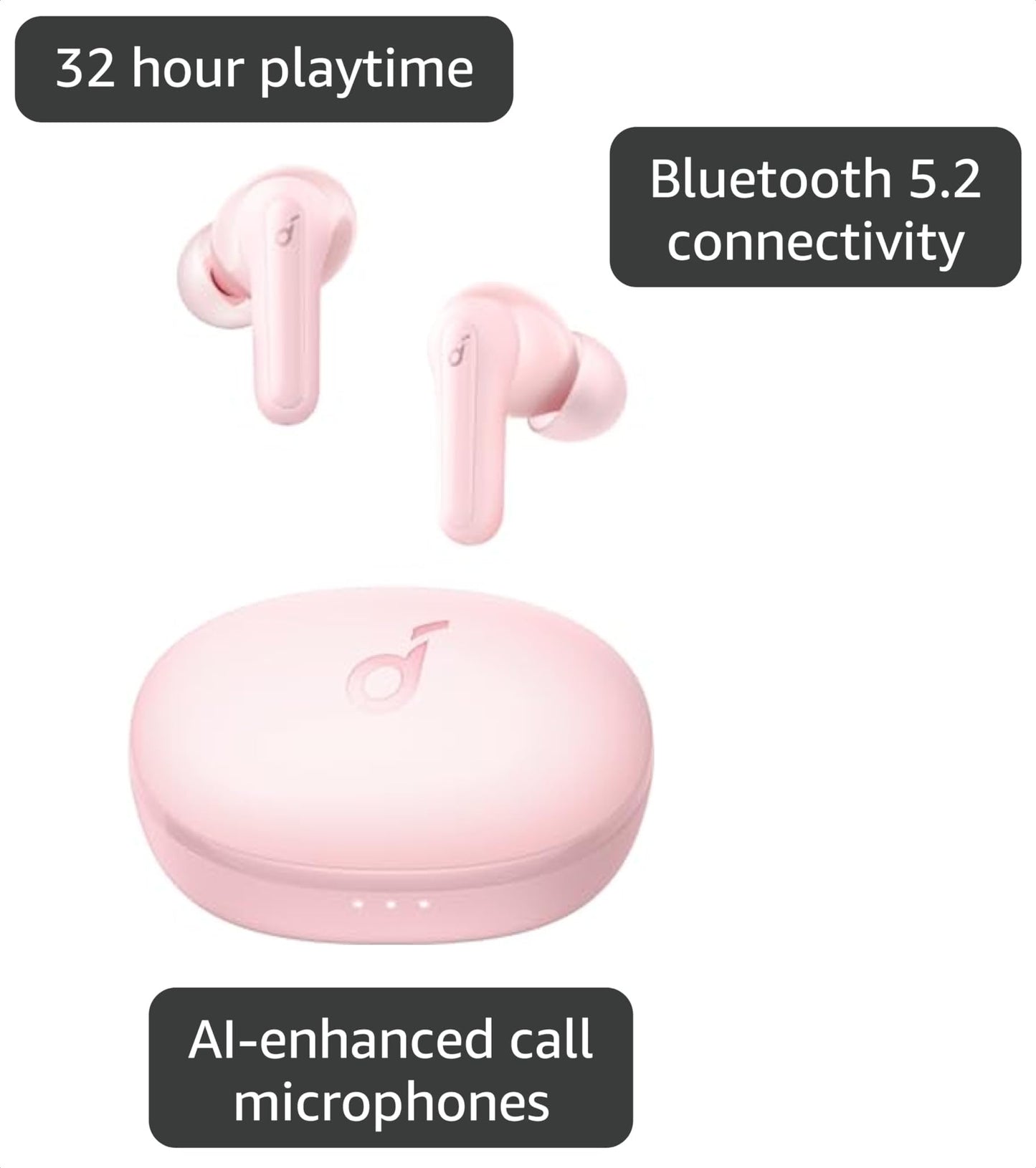 Soundcore by Anker Life P2 Mini True Wireless Earbuds, Bluetooth 5.2, 10mm Drivers for Big Bass, Custom EQ, 32H Playtime, Fast Charging, Comfortable