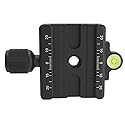 Desmond DAC-60 60mm QR Clamp 3/8" w 1/4" Adapter & Level Arca-Swiss Compatible for Tripod Head Quick Release