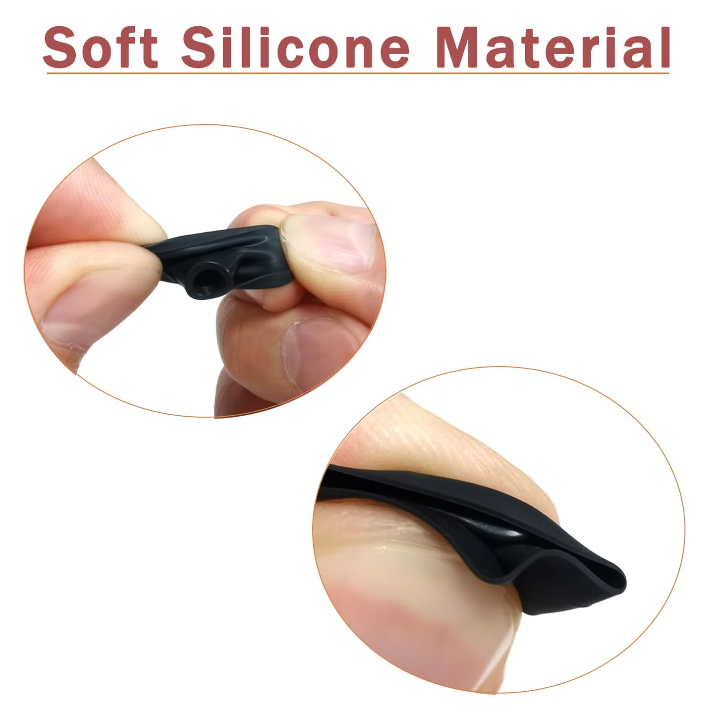 Mijusun Universal Silicone Ear Tips for 4.5mm-7mm Nozzle - 6 Pairs Replacement Earbuds Tips, Comfortable & Case-Compatible Fit (S/M/L), Black