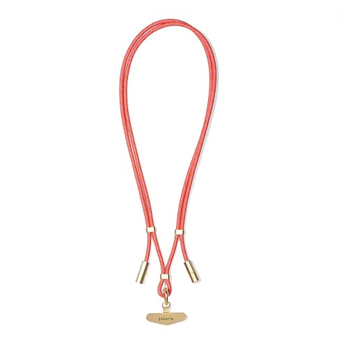 Kikkerland Inkerie Charge & Carry Phone Lanyard - Hands-Free Crossbody Phone Holder with Built-In C to C Charging Cord - Pink