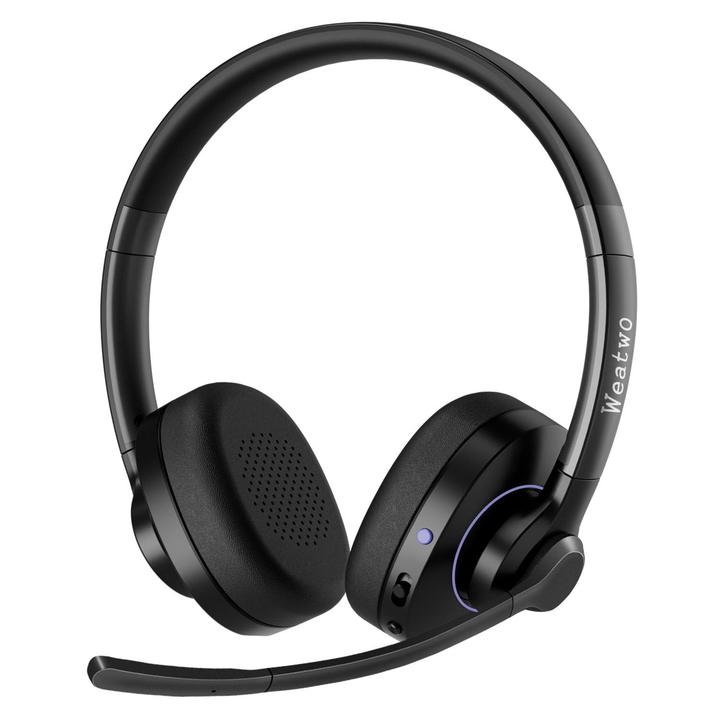 Weatwo Bluetooth Headset with Noise Cancelling Microphone & Mic Mute, 30H+ Talking Time Wireless Headset V5.1 Bluetooth Headphone for Work/Ms…