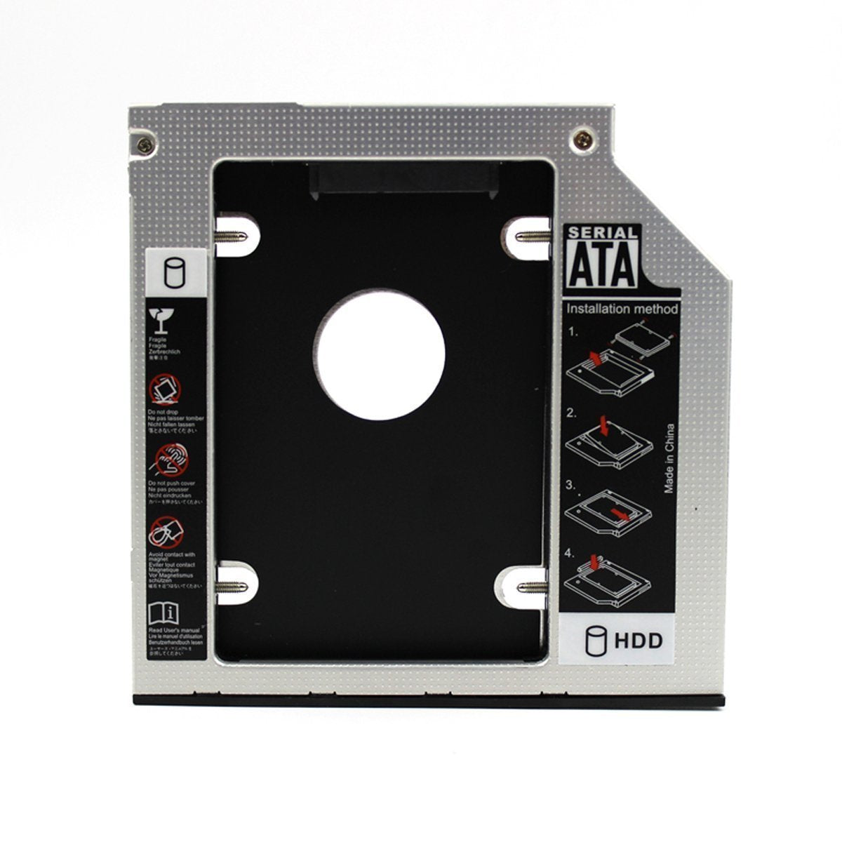 SDD Hard Drive Caddy Case,Universal 9.5mm SATA to SATA 2nd SSD HDD Hard Drive Caddy Adapter Tray Case for DELL HP Lenovo ThinkPad ACER Gateway ASUS