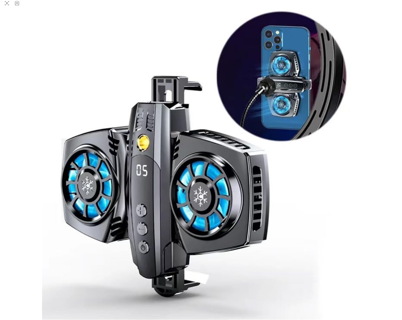 Phone Cooler for Tiktok Live Streaming, Mobile Gaming.Fast Cooling Cell Phone Refrigerator with Customized RGB Lighting, LED Temperature Display?Dual