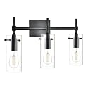 Linea di Liara Effimero Modern Farmhouse Bathroom Vanity Lights Fixtures 3 Lights Over Mirror Matte Black Vanity Lights for Bathroom Light Fixtures