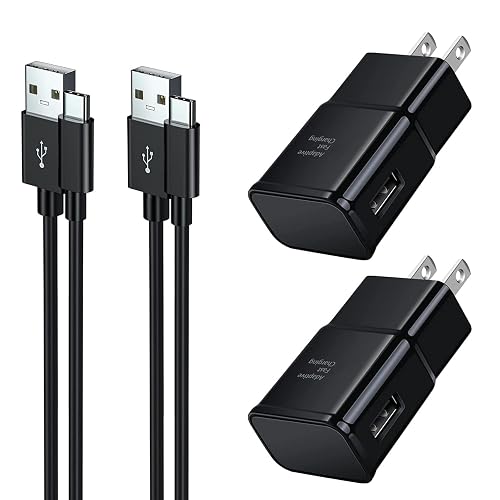 Type C Charger Fast Charging, 2 Pack Adaptive Fast Charger USB C Android Phone Wall Charger Block with 6FT+6FT+1.5FT Charge Cable for Samsung Galaxy