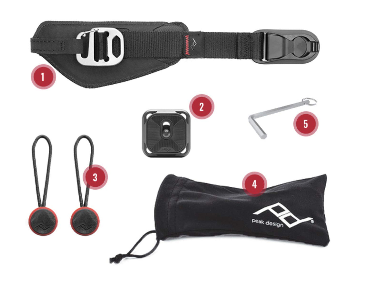Peak Design Clutch Camera Hand Strap, Compatible with Any DSLR or SLR Body, Small, Sleek and Durable, Quick Release, Adjustment and Connection, Camera