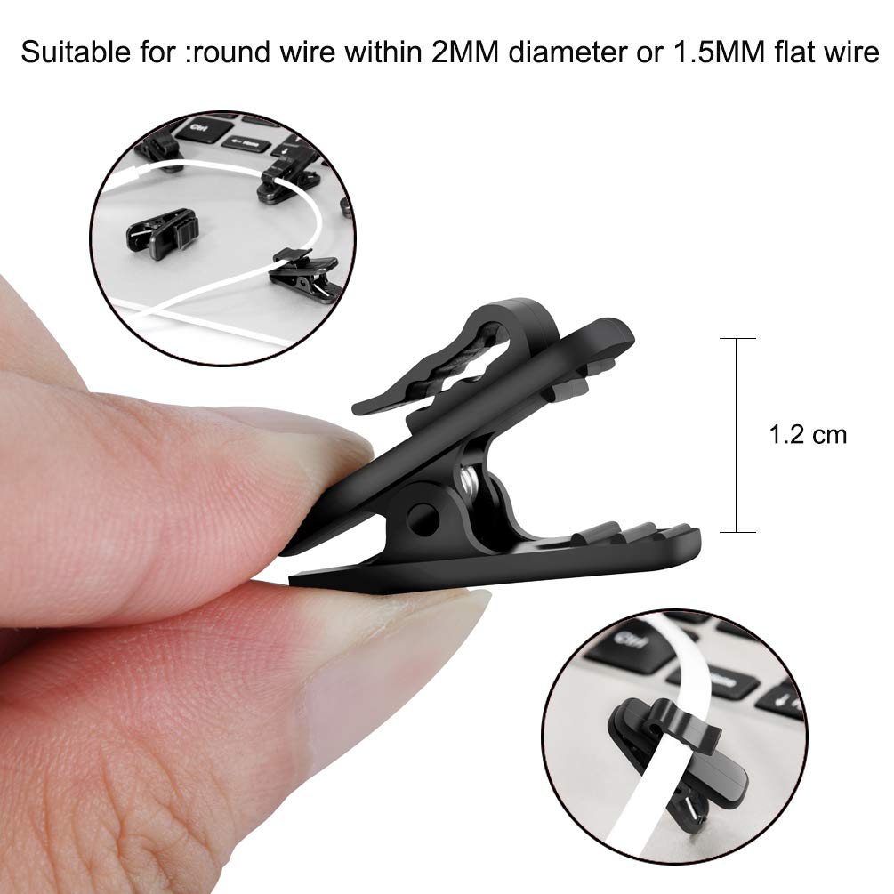 FENGWANGLI Headphone Clip for Shirt, 1 Inch Length Small Earbud Cord Management Earphone Mount Cable Clothing Clip to Keep Microphone Cord in Place…