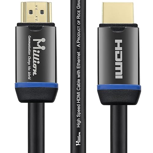 Million High Speed Ultra HDMI Cable 6 Feet (1.8m) with Ethernet- HDMI 2.0 Professional - 3D -4K- Full HD 1080p - Audio Return Channel (ARC) - B