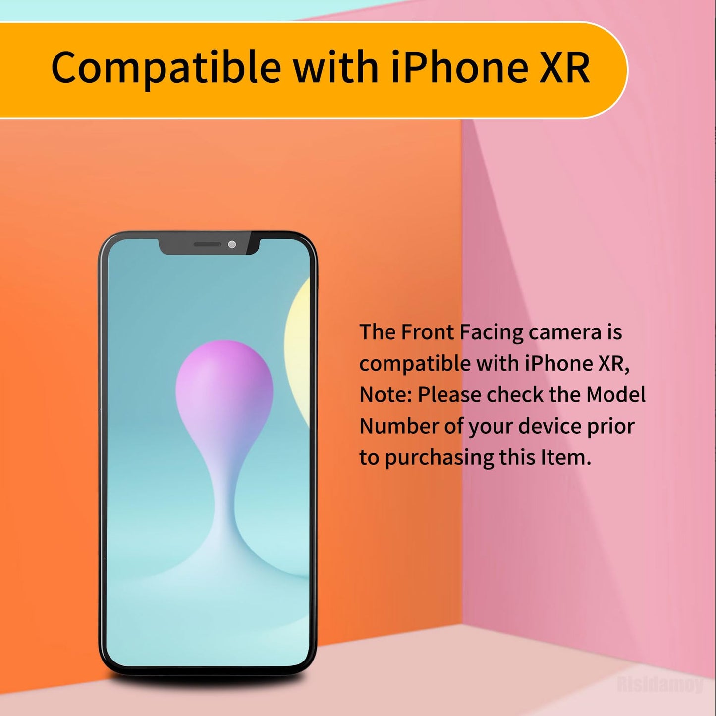 Risidamoy Front Camera Replacement for iPhone XR 7MP Facing Lens Module Flex Cable with Structured Light Receiver Replace Transmitter Sensor Connector