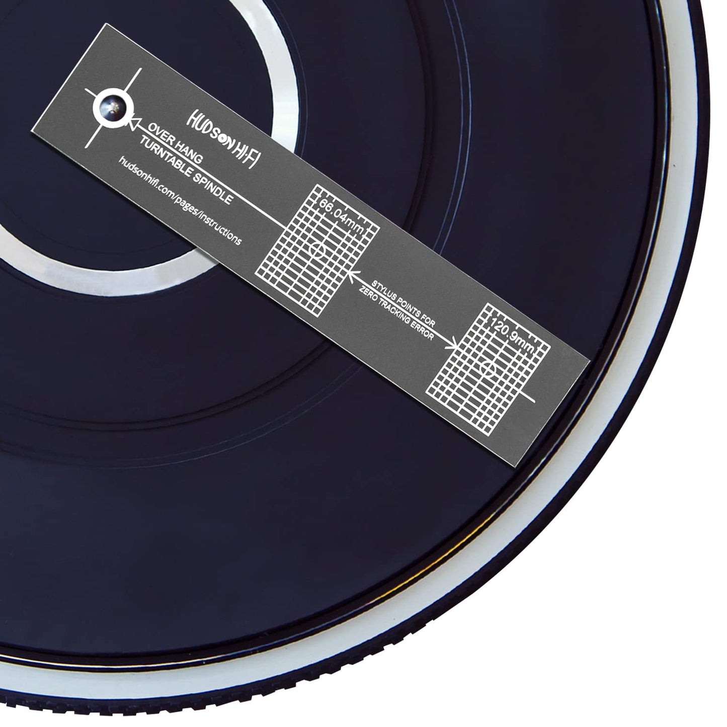 Turntable Phonograph LP Phono Cartridge Stylus Alignment Protractor Tool - Mirrored (VTA Sold Separately)