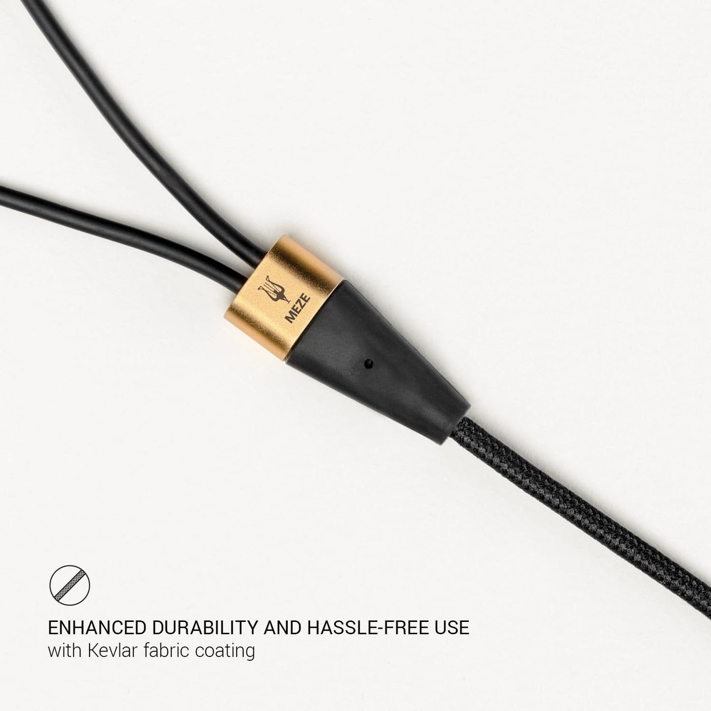 MEZE AUDIO | 3m Cable for 99 Classics Walnut Gold | 3.5mm Male to Dual TS Mono 3.5mm Male Connector Plug | Kevlar Reinforced Fabric | Oxygen-Free…