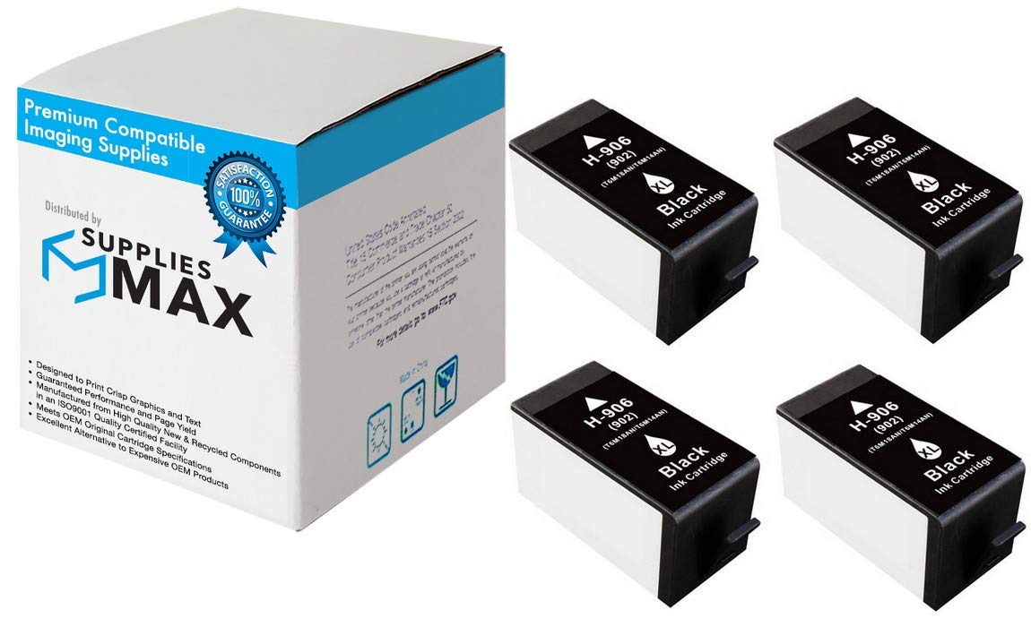 SuppliesMAX Remanufactured Replacement for HP OfficeJet Pro 6960/6962/6970/6974/6975/6978/6979 Black High Yield Inkjet (4/PK-1500 Page Yield) (NO.