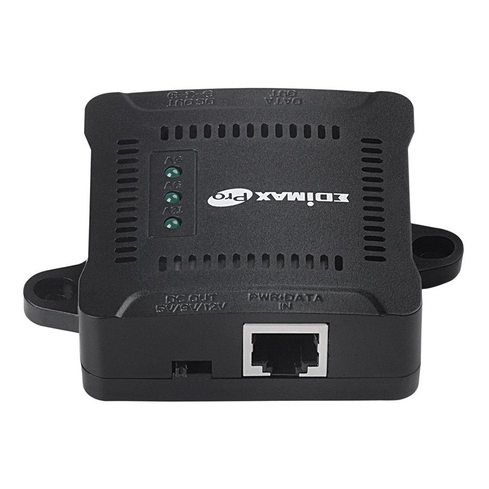 Edimax Pro Compact Gigabit PoE+ Splitter with Adjustable 5/9/12V x 2A Output, IEEE 802.3at, Delivers Data and Power from PoE Runs to Non-PoE Devices