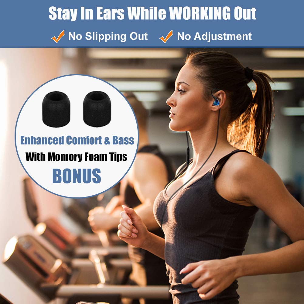 Joysico Wired Over Ear Earbuds for Kids Women Small Ears, Sport in-Ear Headphones Earhook Earphones for Running Exercise Jogging, Ear Buds with Case