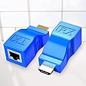 Eanetf HDMI to RJ45 Extender, HDMI to RJ45 Ethernet Network Converter Over by Cat5-e/6 Cable Splitter 1080p up to 30m/98ft Repeater for HDTV HDPC PS4